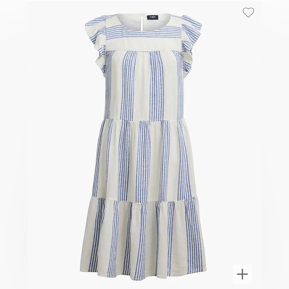 J. Crew Factory Linen blend striped mini dress